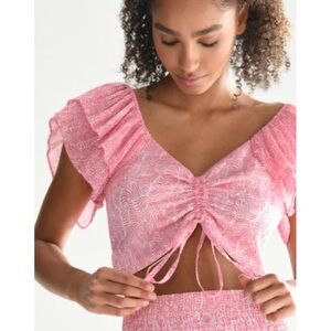 Lili Sidonio Pink Ruffled Women's Top